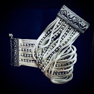 Handcrafted 925 Sterling Silver Wide Bracelet, Petra Jordan NEW $590